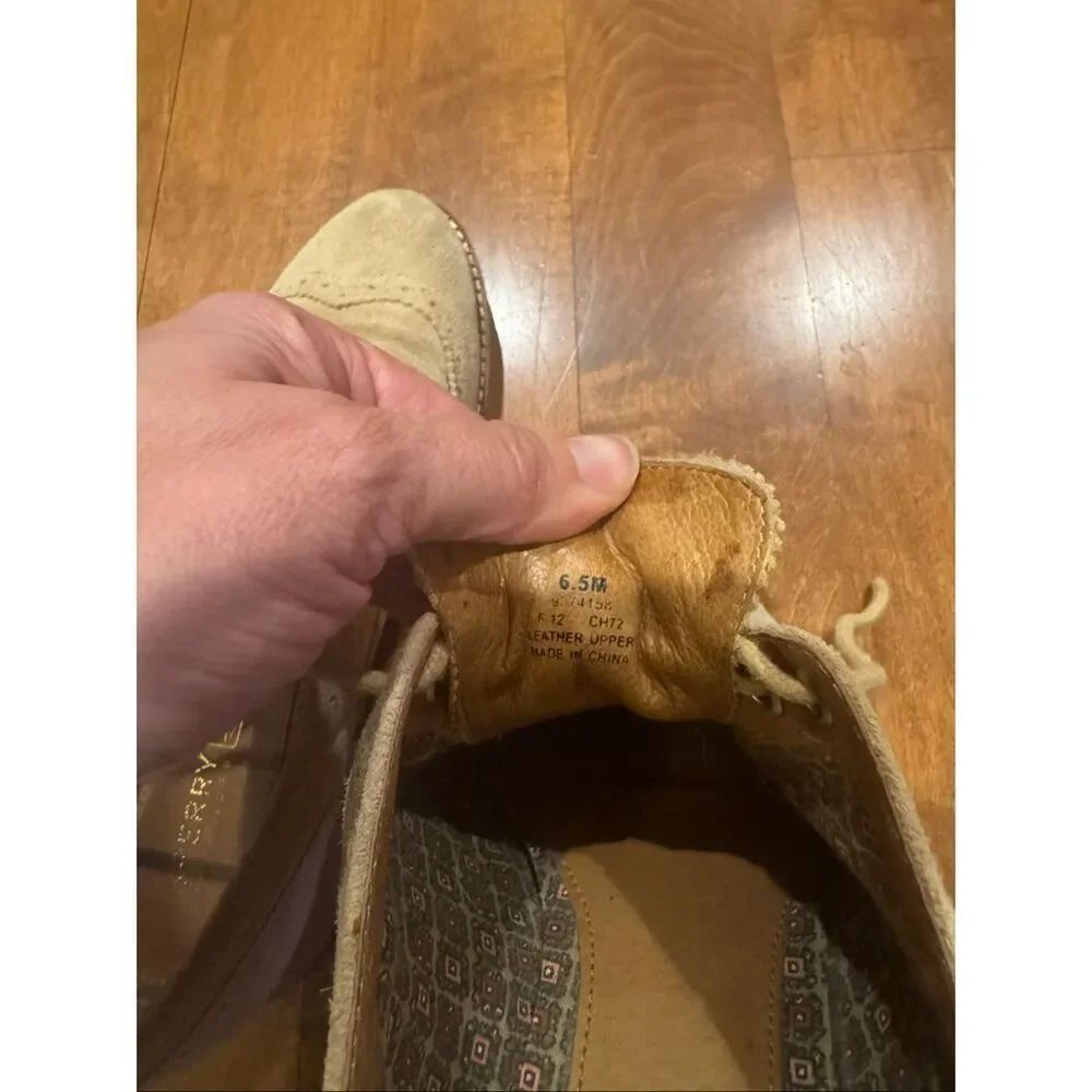 Sperry Top-Sider Wingtip Oxford Shoes Womens 6.5 Tan Suede Lace-Up Lug Sole Prep - Picture 6 of 6